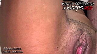 Brazilian babe takes hard anal pounding and gets covered in cum