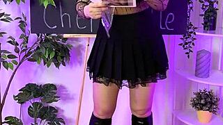 nylon club babe slips into tight fishnet tights for steamy solo show