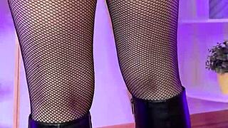 I slip into these fishnet tights for the nylon club dance
