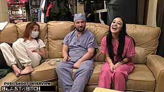 Nurse Blaire Celeste's mouth blasted with huge cum load