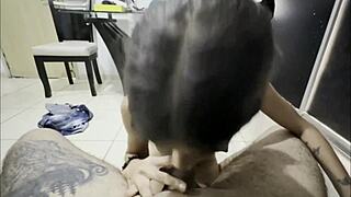 My unhappy stepsister craves my load in her mouth