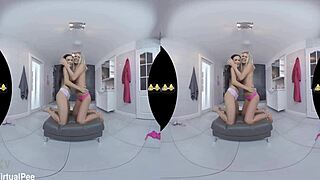 Virtualpee delivers euro lesbians pissing and fingering in wild action