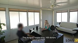 Loan4k Pretty Blonde Allie Rae Gladly Offers Her Body to Loan Agent for Cash Deal