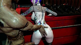 Tight Anal Hole Cyberpunk Slut Gets Fucked Hard in Public