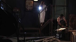 Tradesman pounds deep into brunette’s throat with rough hardcore gagging.