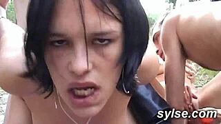 Bold MILFs Flash at Restaurant and Join Wild Client Orgy