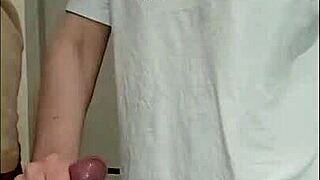 Stepmom's friend jerked my dick at that house party