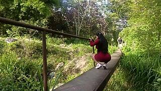 Outdoor Sex in the Woods with a Beautiful Latina Tourist