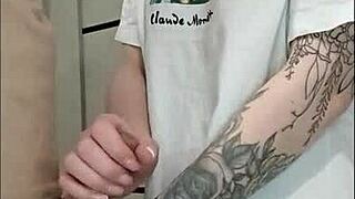 Stepmom's friend jerked my dick at that house party