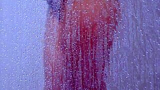College Tanned Girl Strips in Bikini Shower