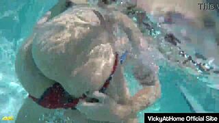 oh man, bikini cougars vicky vette and rachel storms scissoring wild at the pool, it’s insanely hot down here