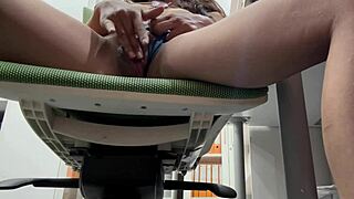 Caught Masturbating in Office, She Gets an Intense Ass Lick