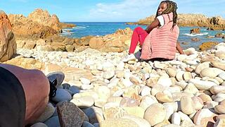 i lick all the cum off sugardaddy's cock on a secret beach after hiking