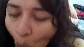 Intense blowjob from curvy Mexican housewife Aurora to Hunter 666 with hot cum for breakfast!