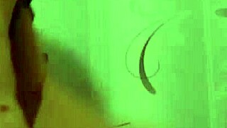 Dancing and twirling big chocolate pierced cock