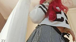 Upskirt View With Mini Skirt Pulled Up