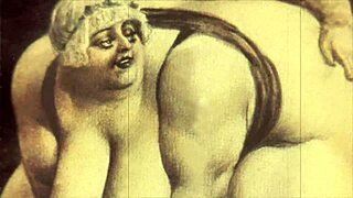 Oh wow, these vintage erotic drawings show big tits and asses in retro antique style – so intriguing! 😍🖼️