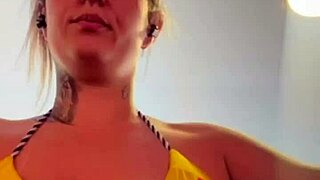 Training in Tiny Bikini at Beachfront Gym Gets Me Soaking Wet with Arousal Dripping Down Legs