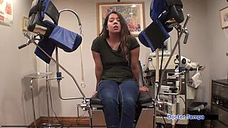 Dr Tampa performs Selena Perez's immigration physical with backstage shower scenes, deepthroat blowjob, and latex gloves in Florida