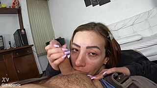 That teasing Brazilian blowjob only Gih Spanic delivers in her wet first-time homemade banging session