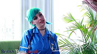 Blue Haired Alternative Nurse Handles Your Needs In A Private Appointment