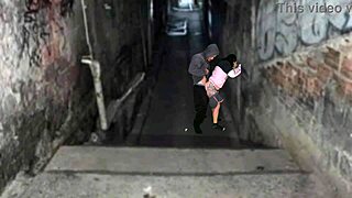 hey, this curvy brazilian brunette trans hooks up bareback with the boss in the favela after the funk party, moaning loud outdoors