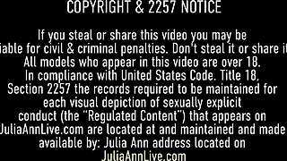 Top heavy hot MILF Julia Ann tongues sweet sexy slut Kayla Paige!