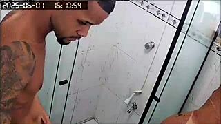 What is the husband doing for fun with the neighbor on hidden camera?